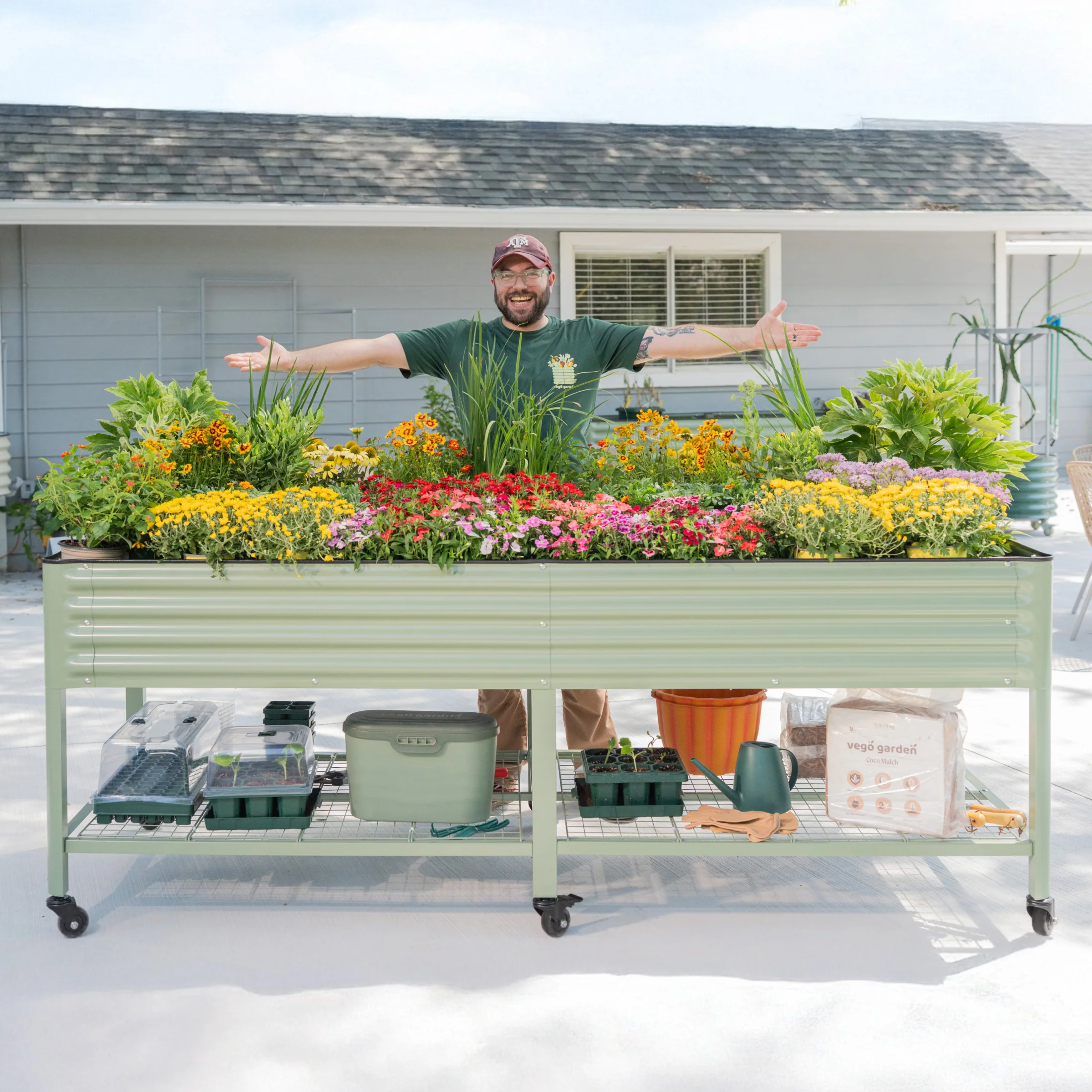 Elevated Garden Bed - Jumbo Series 2.5' x 10' Wheels Included - Image 11
