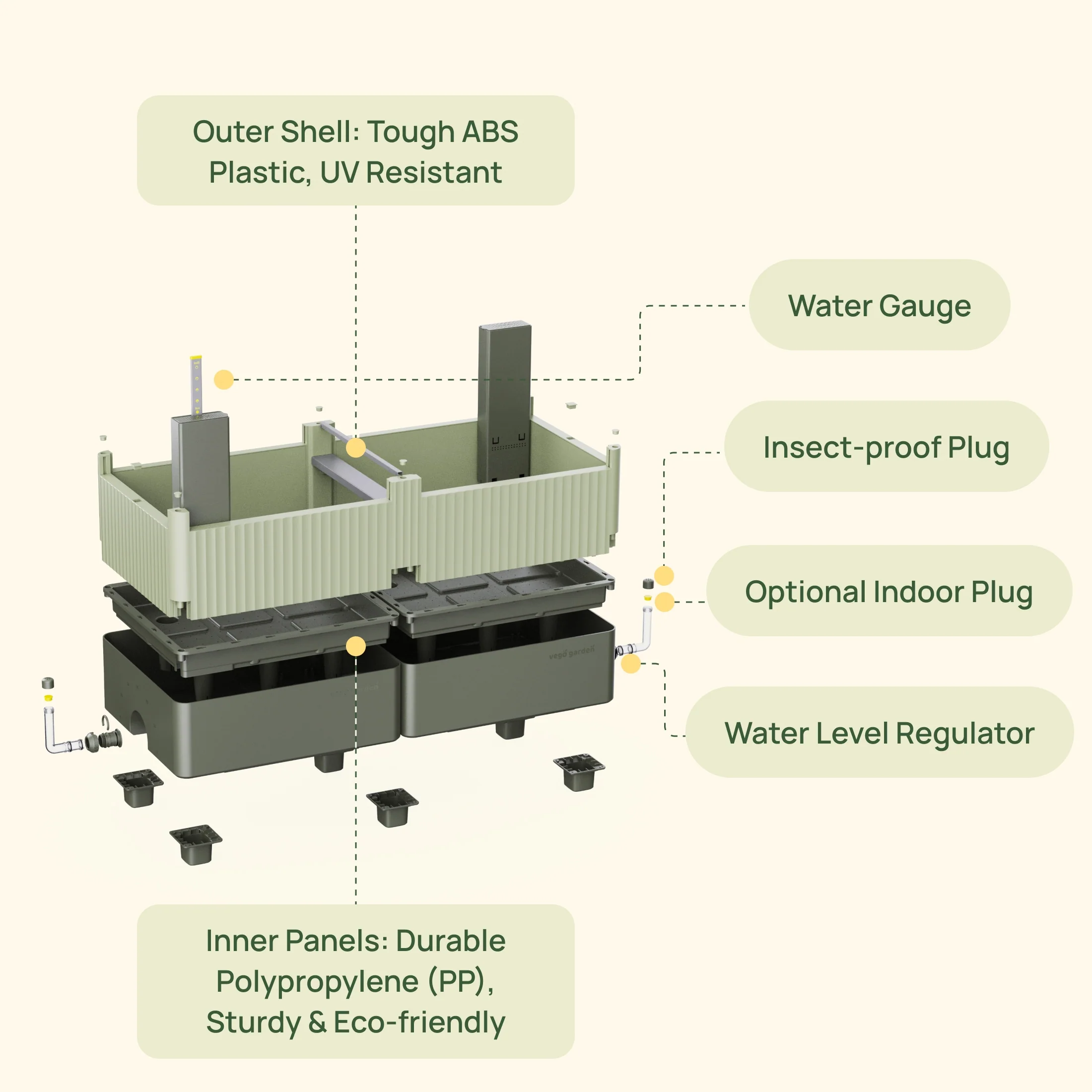 EZCube Self-Watering Planter 21" x 48" - Image 5